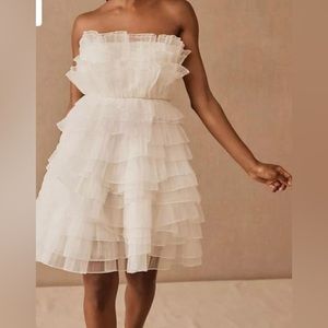 BHLDN - never worn Huntington Mini dress with ribbon.